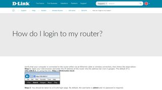 
                            4. How do I login to my router? | D-Link UK
