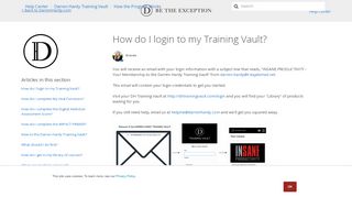 
                            2. How do I login to my Training Vault? – Help Center