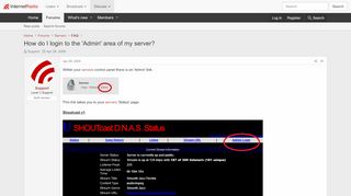 
                            2. How do I login to the 'Admin' area of my server? | Internet Radio ...