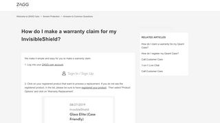 
                            4. How do I make a warranty claim for my InvisibleShield ...