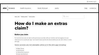 
                            7. How do I make an extras claim? – Help - ahm