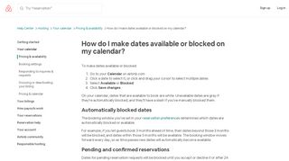 
                            2. How do I make dates available or blocked on my calendar ...