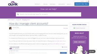 
                            7. How do I manage client accounts? – Auvik Support