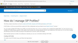 
                            7. How do I manage SIP Profiles? | Skype Support