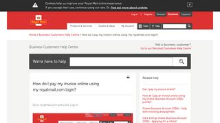 
                            6. How do I pay my invoice online using my royalmail.com login?