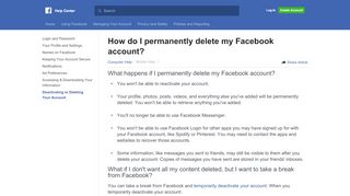 
                            2. How do I permanently delete my Facebook account ...