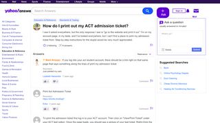 
                            9. How do I print out my ACT admission ticket? | …