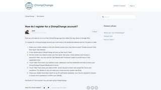 
                            4. How do I register for a ChimpChange account? – ChimpChange