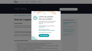 
                            9. How do I register for an account? – ITV