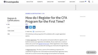 
                            5. How do I Register for the CFA Program for the First Time?