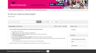 
                            4. How do I renew my library books? - Ask the Library - …