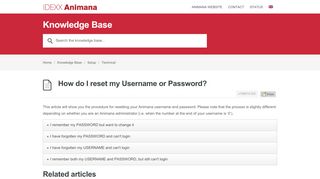 
                            3. How do I reset my Username or Password? – Animana ...