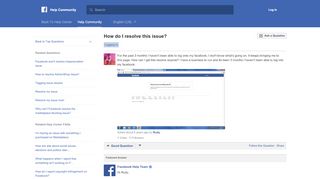 
                            2. How do I resolve this issue? | Facebook Help Community ...