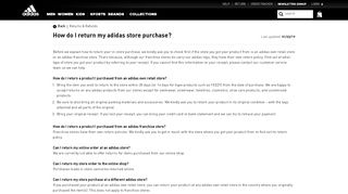 
                            9. How do I return my adidas store purchase?