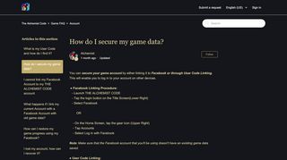 
                            3. How do I secure my game data? – The Alchemist Code