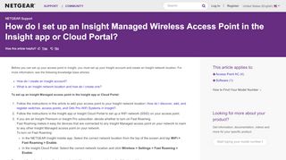 
                            5. How do I set up an Insight Managed Wireless ... - Support - Netgear