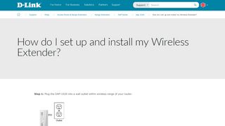 
                            2. How do I set up and install my Wireless Extender? | D-Link UK