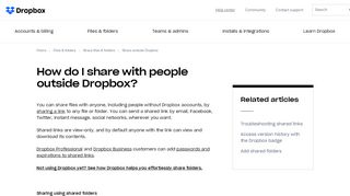 
                            2. How do I share with people outside Dropbox? – Dropbox Help