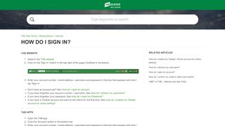 
                            4. How do I Sign In? – TAB Help Centre - UBET Help Centre