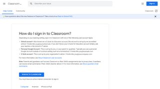 
                            5. How do I sign in to Classroom? - Computer - Classroom Help