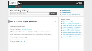 
                            7. How do I sign in to my Lycos Mail account? : Lycos