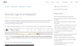 
                            1. How do I sign in to Passport? : PBS Help