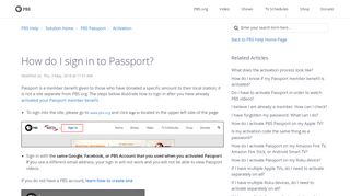 
                            4. How do I sign in to Passport? : PBS Help