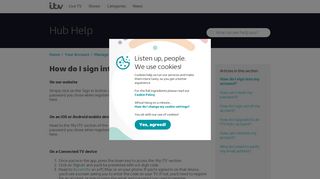 
                            3. How do I sign into my account? – ITV