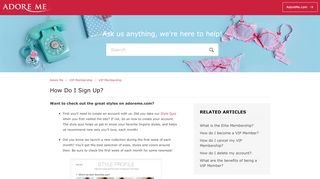 
                            1. How do I sign up? – Adore Me