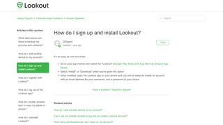 
                            6. How do I sign up and install Lookout? – Lookout Support