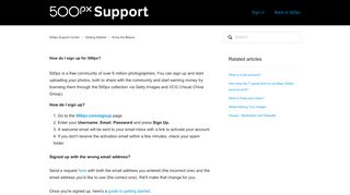 
                            11. How do I sign up for 500px? – 500px Support Center