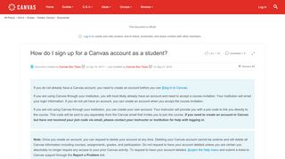 
                            3. How do I sign up for a Canvas account as a stud ...