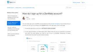 
                            3. How do I sign up for a ZenMate account? – ZenMate Support