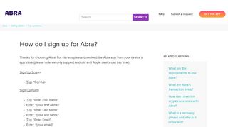 
                            3. How do I sign up for Abra? – Abra