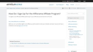 
                            9. How Do I Sign Up For the Affilorama Affiliate Program? | Affilorama