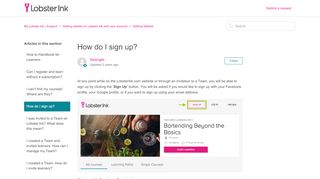 
                            3. How do I sign up? – My Lobster Ink | Support