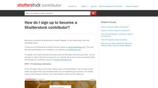 
                            2. How do I sign up to become a Shutterstock contributor ...