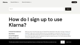 
                            3. How do I sign up to use Klarna? | Klarna US