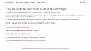 
                            5. How do I sign up with Miles & More at Eurowings?