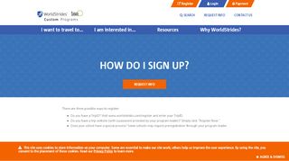 
                            2. How do I sign up? - WorldStrides