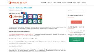 
                            7. How do I start using Office 365? – Office 365 @ AUP