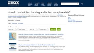 
                            3. How do I submit bird banding and/or bird recapture data? - USGS