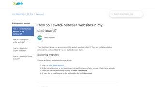 
                            9. How do I switch between websites in my dashboard? – Jimdo ...