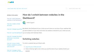 
                            8. How do I switch between websites in the Dashboard? – Jimdo ...