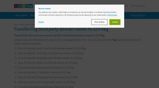 
                            8. How do I transfer my domain name to 123 Reg from a 3rd party? | 123 ...