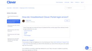 
                            5. How do I troubleshoot Clever Portal login errors? – Help Center