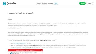 
                            9. How do I unblock my account? - Qustodio