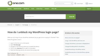 
                            2. How do I unblock my WordPress login page? – …