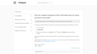
                            9. How do I update Instagram profile information like my name ...
