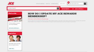 
                            9. How do I update my Ace Rewards Membership?